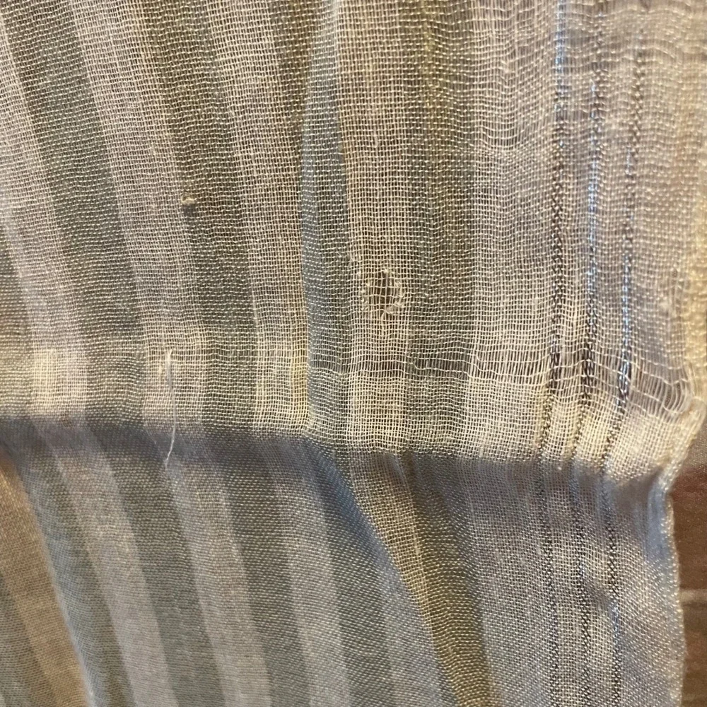 Lightweight Striped Scarf‎ Shawl Wrap Linen Blend Pink Grey White Fringe